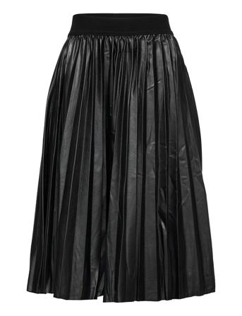 Ginger Plisse Skirt Dresses & Skirts Skirts Midi Skirts Svart Grunt