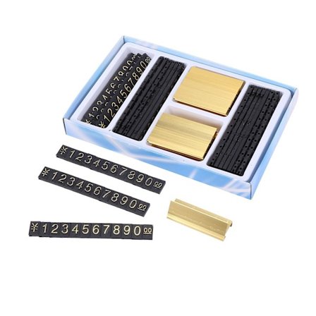 19 Grupper Guldfarvet Metal, Arabiske Tal Samlet Prisskilte