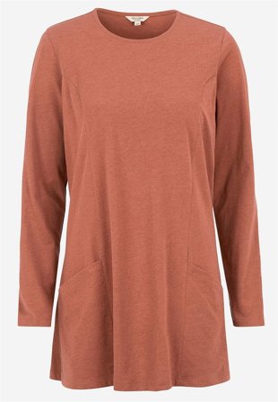 Cellbes of Sweden - Trikåtunika med fickor - rost / melerad - för damer - 54/56