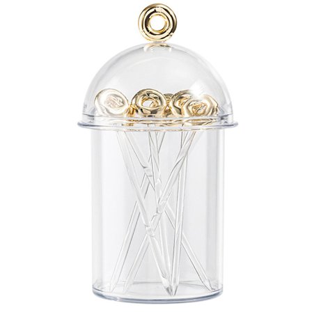 6:a/ set Fruktgaffel Light Luxury Dessertgaffel med förvaringslåda Transparent