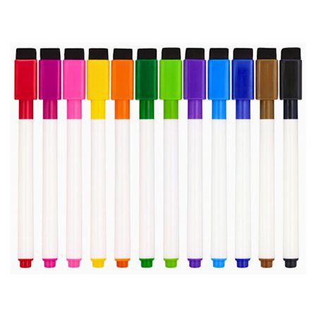 12-Pack - Valkotaulukynät pyyhekumilla - Lyijykynät