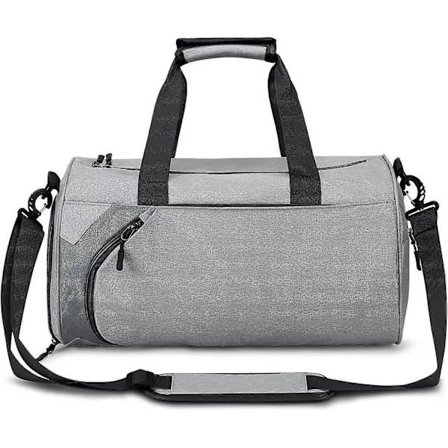 Sports Gymtaske til Kvinder Mænd, Gym Duffle Bag med Skorum og Vandtætte Vådlommer Grå