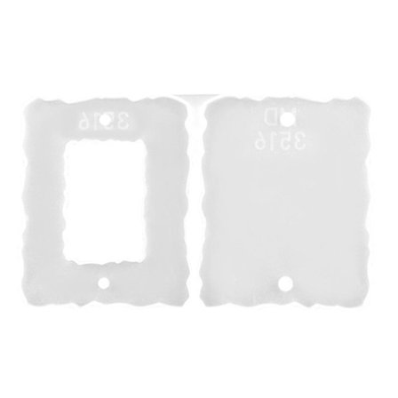 1 st foto ram DIY-form Uv-epoxiharts geometrisk foto ram silikonform (20X12CM, vit)