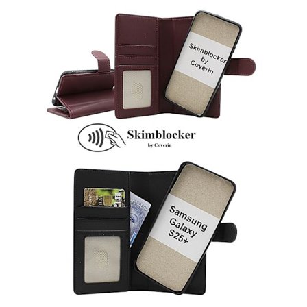 Skimblocker Samsung Galaxy S25+ Magnet Plånboksfodral