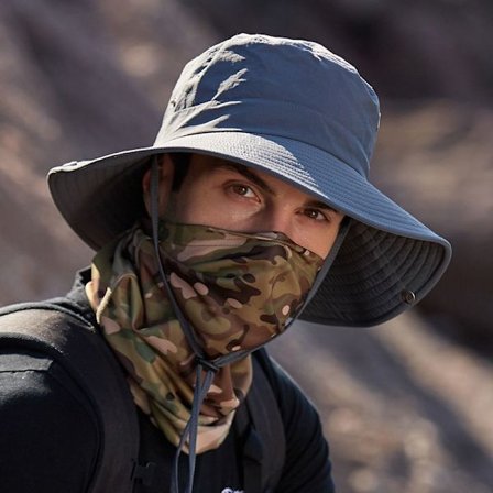 Ekstra bred brem visirhatt - UPF50+ vanntett bøttehatt for fisk