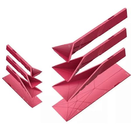 Polygons Litteä 3-in-1 Mitta - 2 Lusikkaa 6 Eri Kokoa punainen