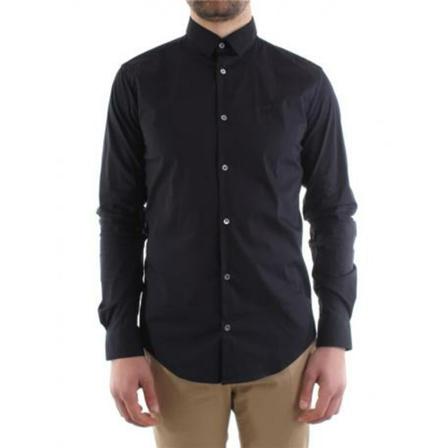 Emporio Armani, Casual Shirts Blauw, Heren, Maat:S,Katoen