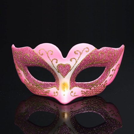 2025 Siste Modell Rosa Maskerade Maske, Halloween Mardi Gras Maske Karneval Party Jentekveld Party Spill Leker Maske (Rosa)