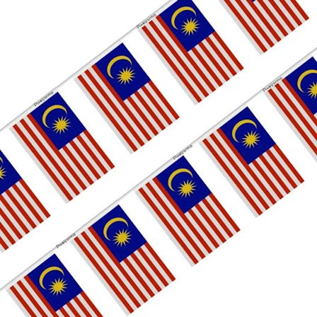 Guirlande Drapeau - Malaysia - 50 stk - 14 x 21 cm - Polyester - Udendørs