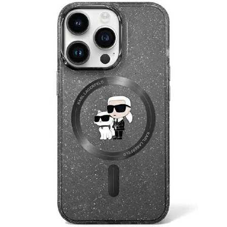 Karl Lagerfeld KLHMN61HGKCNOK iPhone 11/Xr 6.1" svart hardcase Karl & Choupette Glitter MagSafe