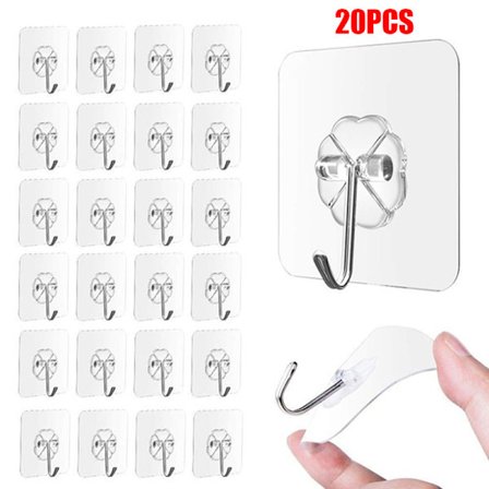 Transparenta Sömlösa Krokar Metall Väggkrokar För Hem Heavy Self