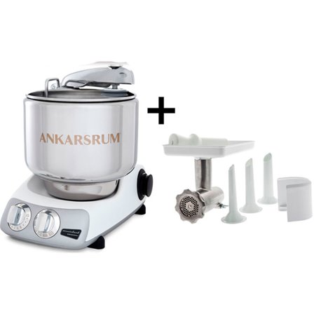 Ankarsrum AKM 6230 köksmaskin + köttkvarn, mineralvit | Köksmaskiner > Köksassistenter | Bagaren och Kocken