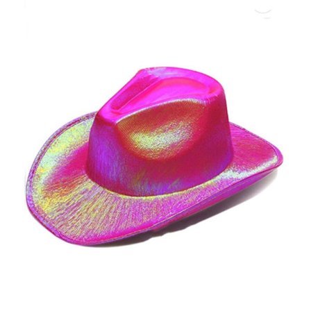 Iriserende Cowboyhatt Jazzhatt ROSE RØD