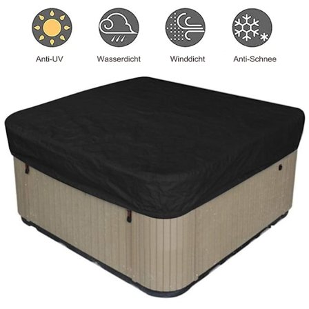 Beskyttende trekk for boblebad i hagen 218*218*30cm Svart, 2100D Oxford