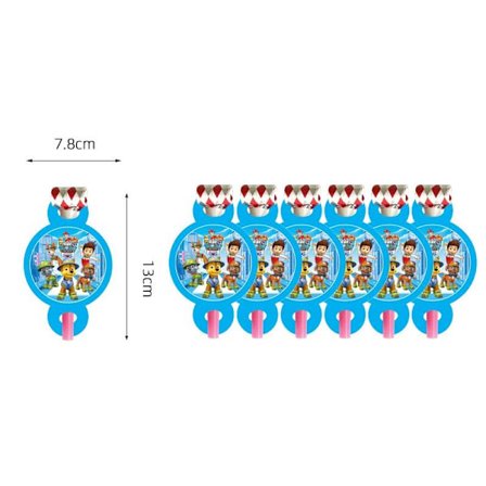 6 stk. Paw Patrol Blåsefløyter Bursdagsfestutstyr