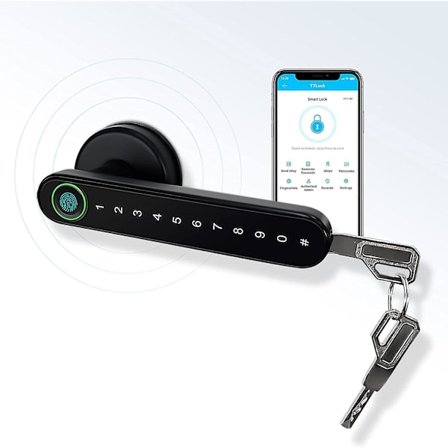 Smart Lås, Smart Dørlås Fingeraftryk Dørhåndtag med tastatur og nøgle