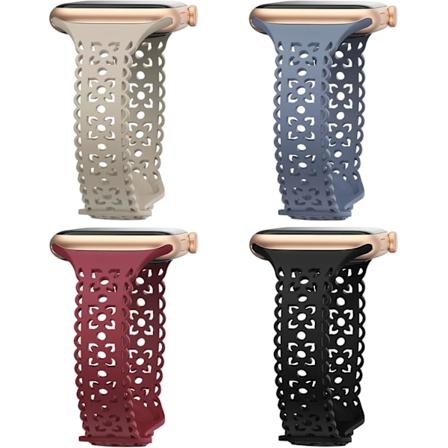 4-pak blonder silikonrem kompatibel med Apple Watch-rem 4stk 4 4pcs 4 42mm/44mm/45mm/49mm
