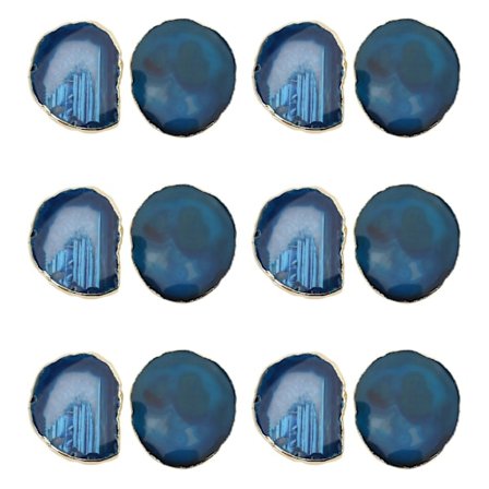 12 stk Agat Skive Blå Agat Koster Tekopp Brett Dekorasjon Design Stein Koster Phnom Penh Hjem Design