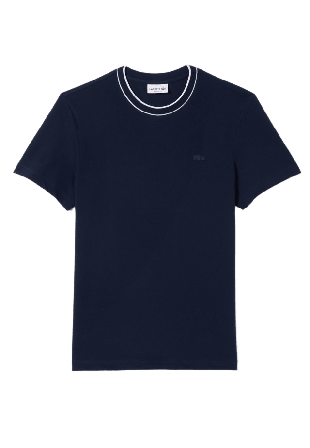 Lacoste Stretch Piqué Stripe Collar T-shirt T-shirts Herr Blå 6