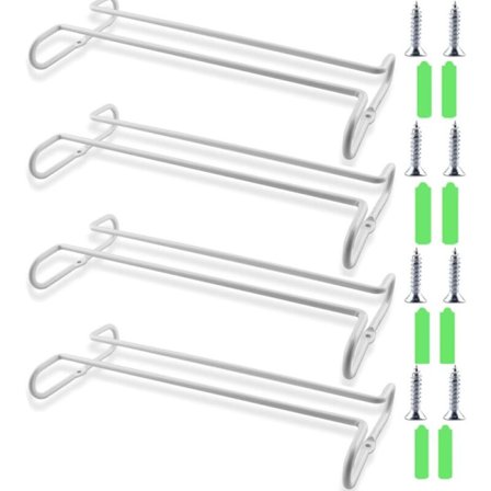 Vinhyllor i paket, glashållare för hylla under skåp, förvaring av vinglas, vinglashållare för köksskåp, bar, vit