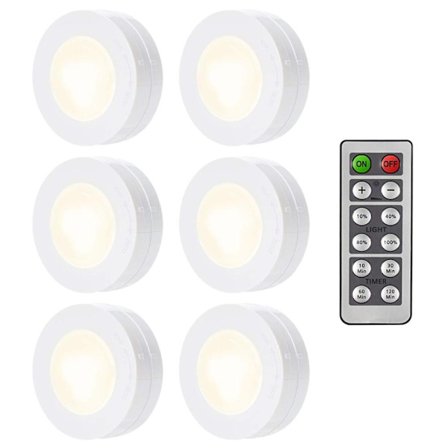 6 LED-spots med fjernbetjening YY