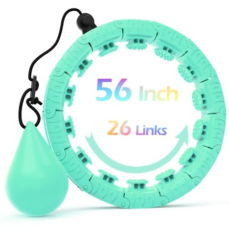 Vektet hula hoop med 26 lenker (142 cm) for vekttap for voksne, Infinity Hoop Plus Size, smart treningsutstyr for kvinner