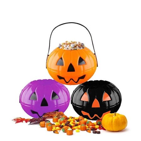 Halloween Slik 3 stk. Alloween Dekoration Foldbar Og Aftagelig To Og En Halv Spand Mellem PP Slikpose Spand
