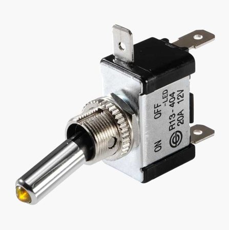 Biltema - Vippestrømbryter gul diode 12 V 20 A