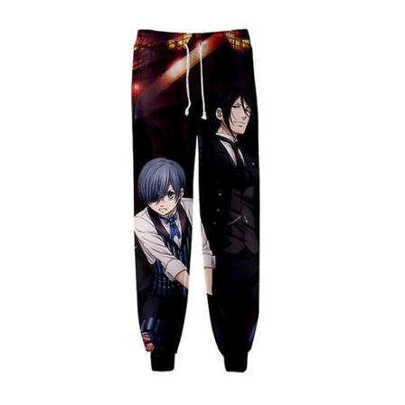 Kuroshitsuji Sort Butler Anime Unisex 3D Printede Leggings - Små