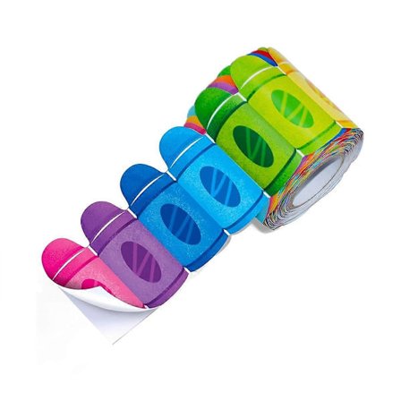 1 Rulla 18 Metriä Itsekiinnittyvää Ilmoitustaulun Reunusta, Väriliitu Kuviollinen Reunustarra Koulun Luokkahuoneen Sisustukseen