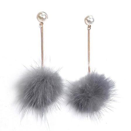 1 Par Vakre Lange Hengeøreringer Kvinner Ball Dangle Øre Ringer