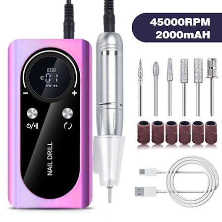 Hurtig og effektiv 45000 RPM Genopladelig Bærbar Elektrisk Neglefil rpm genopladelig bærbar elektrisk neglefil Lilla