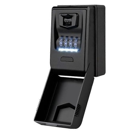 Nøgleboks til vægmontering med LED-lys og vandtæt dækning, stor kapacitet og høj sikkerhed