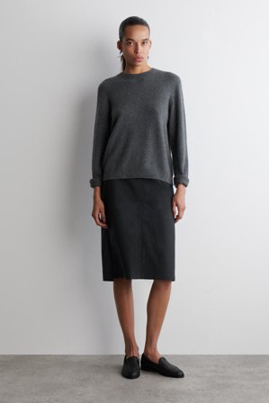 COS Women's Maglione Girocollo In Cashmere in Grigio