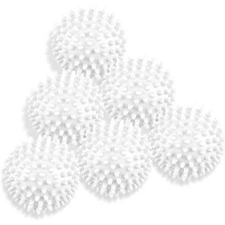 6-pakke tørrebolde til tørretumblere, genanvendelige tørrebolde, plastikpelletemballage til tørrebolde, bruges til at blødgøre tekstiler.