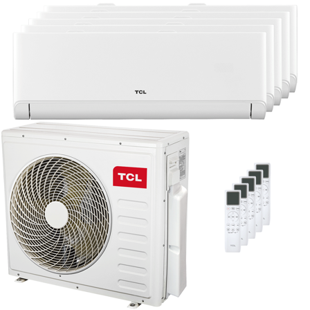 Condizionatore TCL BreezeIN P5 penta split 12000+12000+12000+12000+12000 BTU inverter A++ wifi unità esterna 12.2 kW