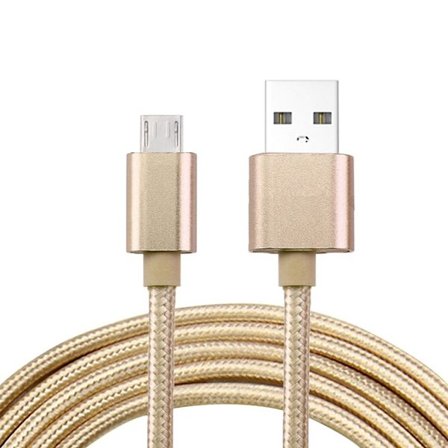 Helfärgad flätad Micro-USB kabel 1.8m