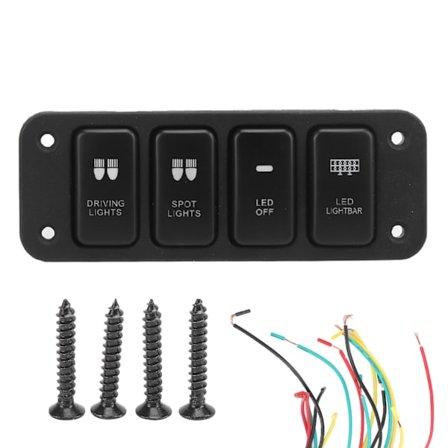 Panelbrytare 4-vägs med LED Blått Ljus Körljus Kontrollknapp Passar för Hailax 12V DC Bil