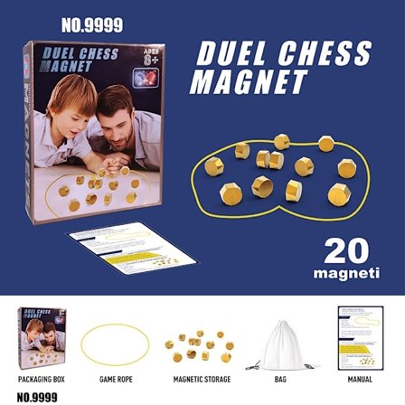 Magnetisk Færdighedsspil – Magnetiske Sten, Selskabsspil for Familie eller Venner, For 1 til 4 Spillere