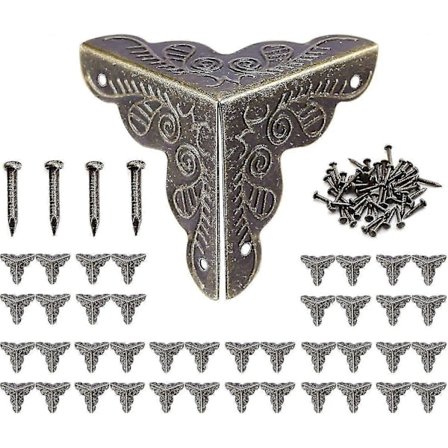 40 stk Vintage Hjørner, Antikk Metall Møbelhjørner, Beskyttende Hjørner For Kasser Og Vintage Stil