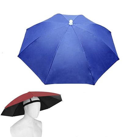 2-pak paraplyhat, 69 cm voksen paraplyhat, 360° UV-beskyttelse hovedparaply med pandebånd vandtæt til fiskeri solbadning strand golf vandreture