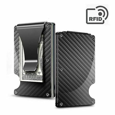 Rfid-blokkerende minimalistisk lommebok i karbonfiber for menn