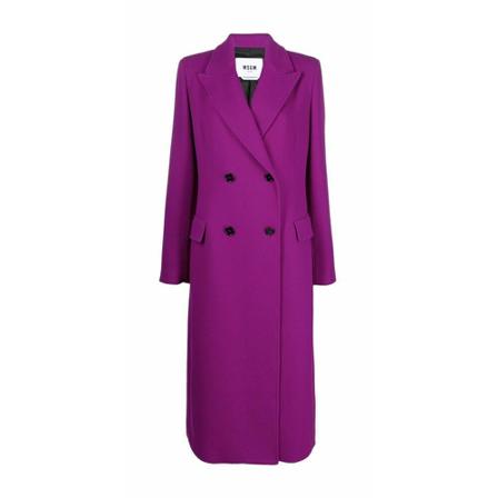 Msgm, Double-Breasted Coats Paars, Dames, Maat:XS