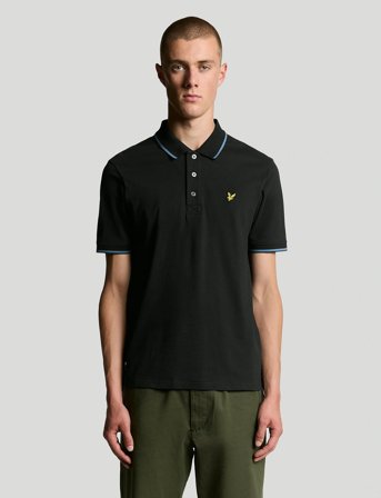 Lyle & Scott Tipped Polo Shirt - Black - XXL