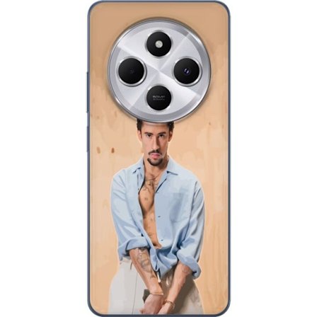 Yhteensopiva Puhelinkuori Xiaomi Redmi 14C Bad Bunny Super Bowl-inspiroima grafiikka, jossa NFL-trofe ja San Franciscon silta urheilusuunnittelussa