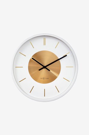 NeXtime - Vægur Retro Ii Stripes 25 cm - Hvid - Vægure og bordure - Fra Homeroom