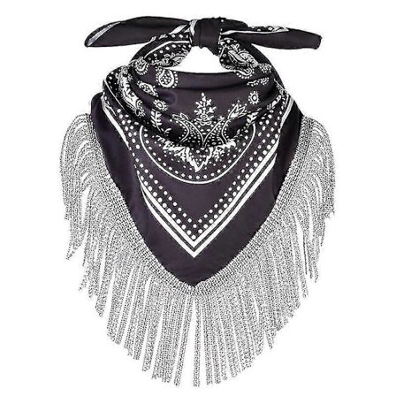 Cowgirl Bandanas Sjal Rhinestones Frynser Paisley Skjerf Utdrikningslag Bandanas Cowboys Bandanas Rhinestones Halsklede