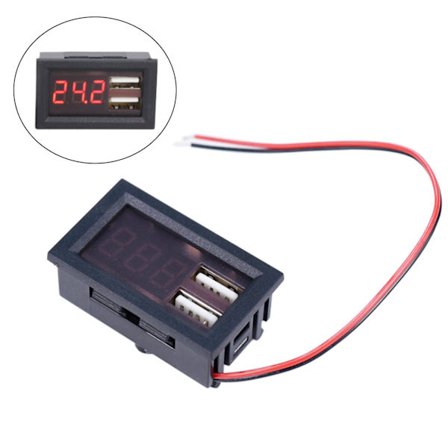 LED-digitaalinäytön Voltmeter Dual USB Output Voltage Meter Akun testauspaneeli