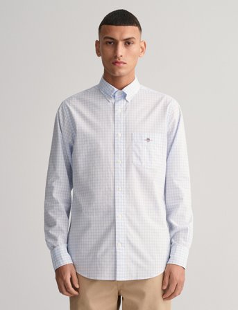 GANT Reg Classic Poplin Gingham Shirt - Blue - S