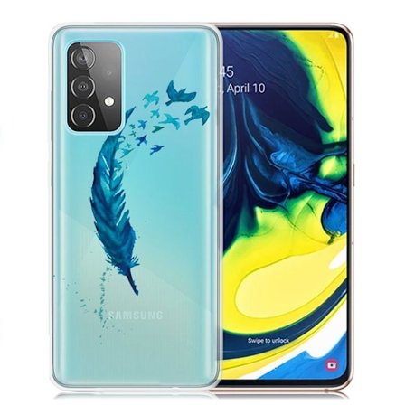 Deco Samsung Galaxy A82 5G Etui - Blå Fjer